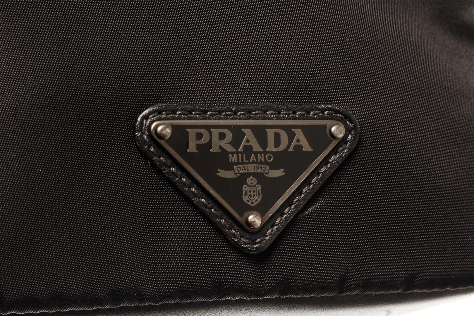 Prada Black Tessuto Double Buckle Flap Bag