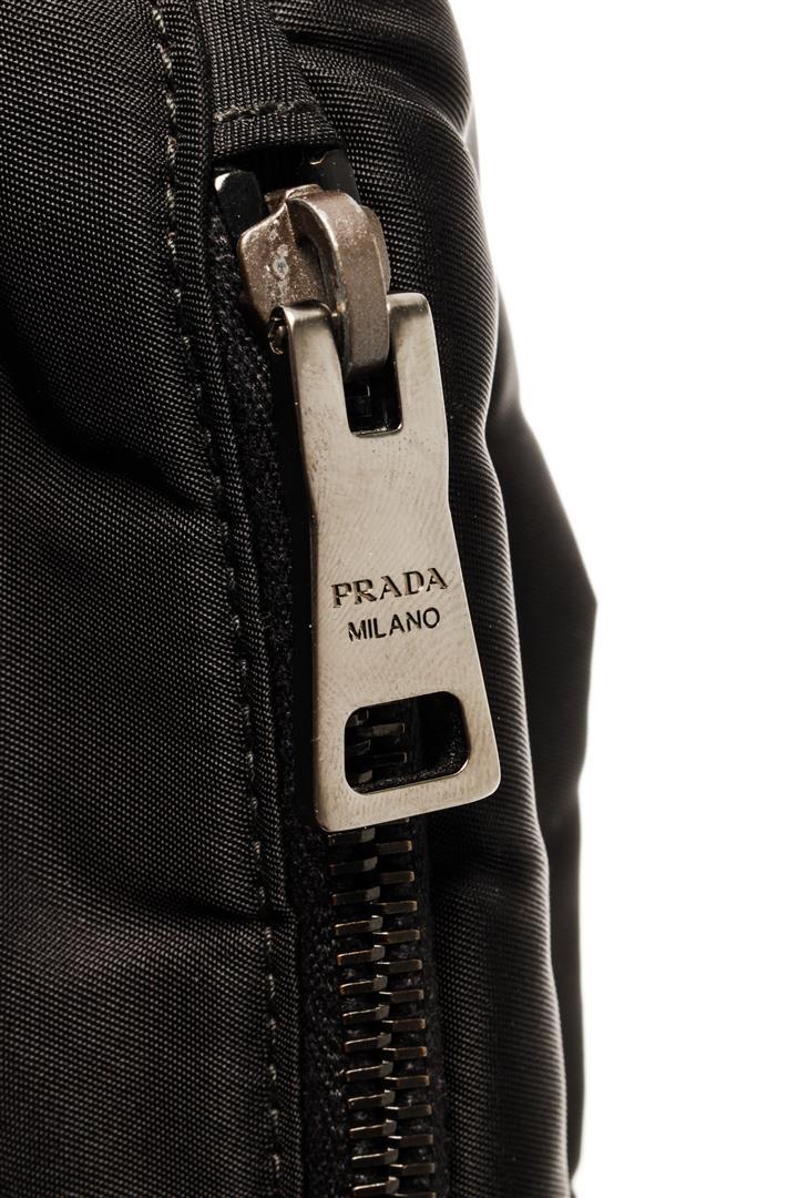 Prada Black Tessuto Double Buckle Flap Bag