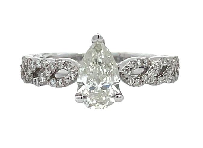 1.38 ctw Diamond Ring - 14K White Gold