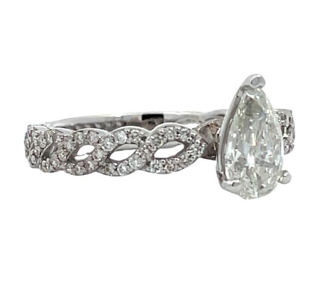 1.38 ctw Diamond Ring - 14K White Gold