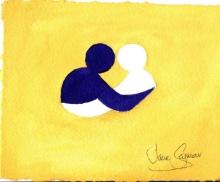 Jane SEYMOUR ORIGINAL: Kindness Campaign - Caring III. (yellow and purple)