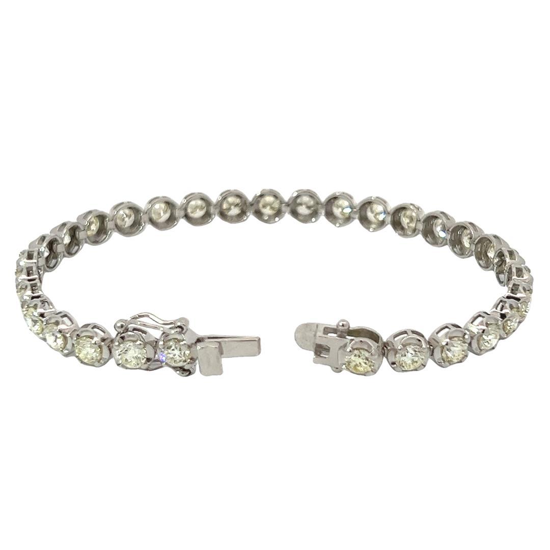 7.58 ctw Diamond Tennis Bracelet - 14KT White Gold