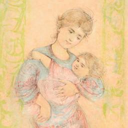 Fair Alice and Baby by Hibel (1917-2014)