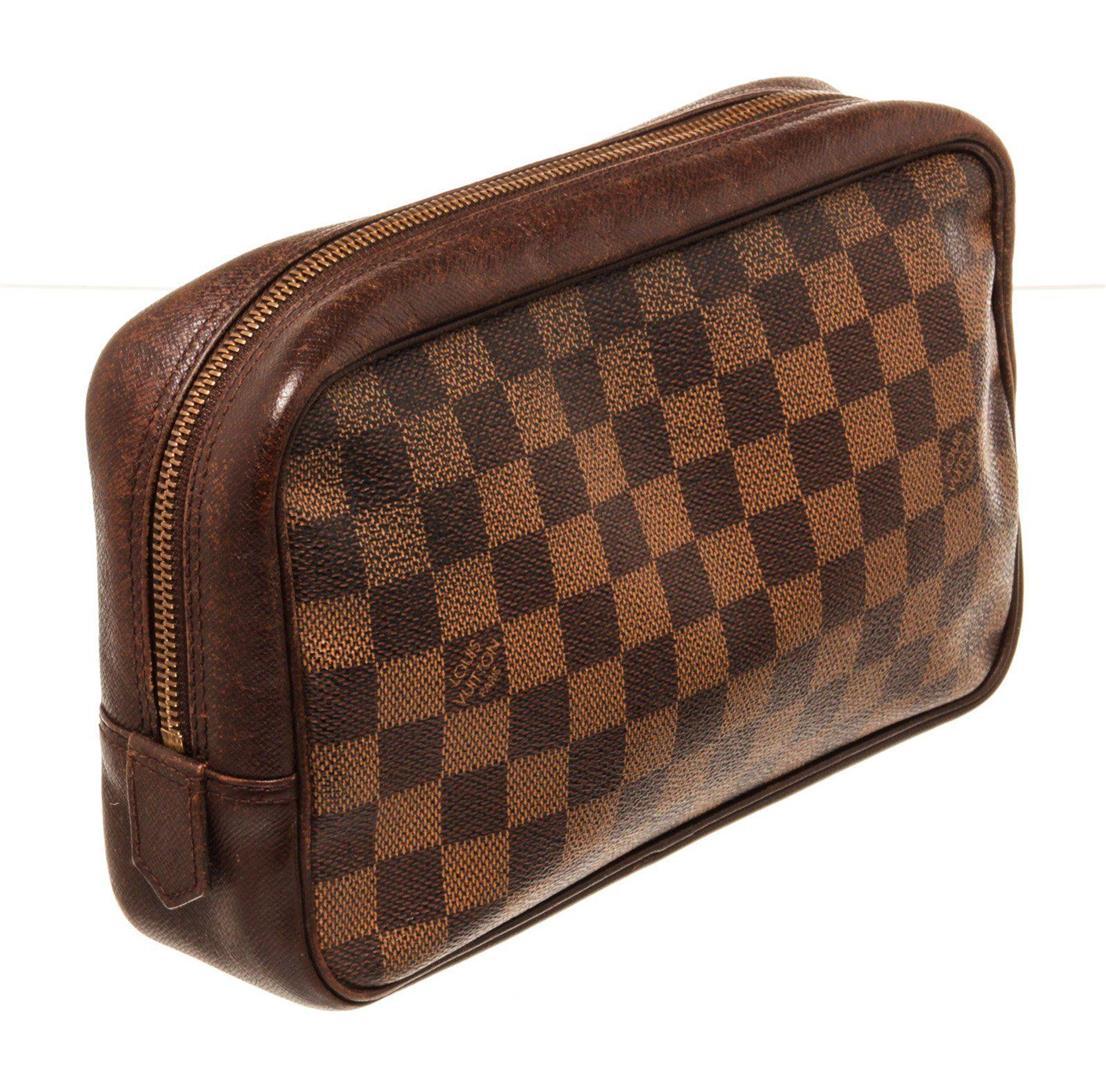 Louis Vuitton Brown Damier Canvas Toiletry Pouch Cosmetic Bag