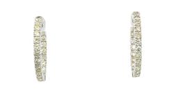 2.44 ctw Diamond Hoop Earrings - 14KT White Gold