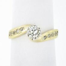 Vintage 14k TT Gold 0.74 ctw Old European Prong Diamond Solitaire Engagement Rin