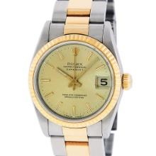 Rolex Ladies Midsize 31MM 2T 18K Yellow Gold And Stainless Steel Oyster Band Dat