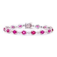 7.93 ctw Ruby and 1.93 ctw Diamond Platinum Bracelet