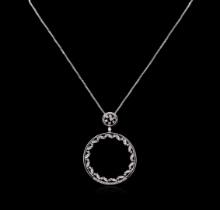 1.11 ctw Diamond Pendant With Chain - 14KT White Gold