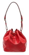 Louis Vuitton Red Epi Leather Petit Noe Shoulder Bag