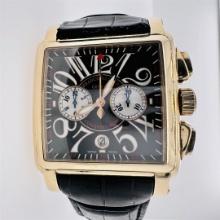 Franck Muller Conquistador Cortez Chronograph RG Black Lacquered Dial 10000 CC W