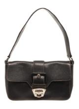 Salvatore Ferragamo Black Leather Ganc Shoulder Bag