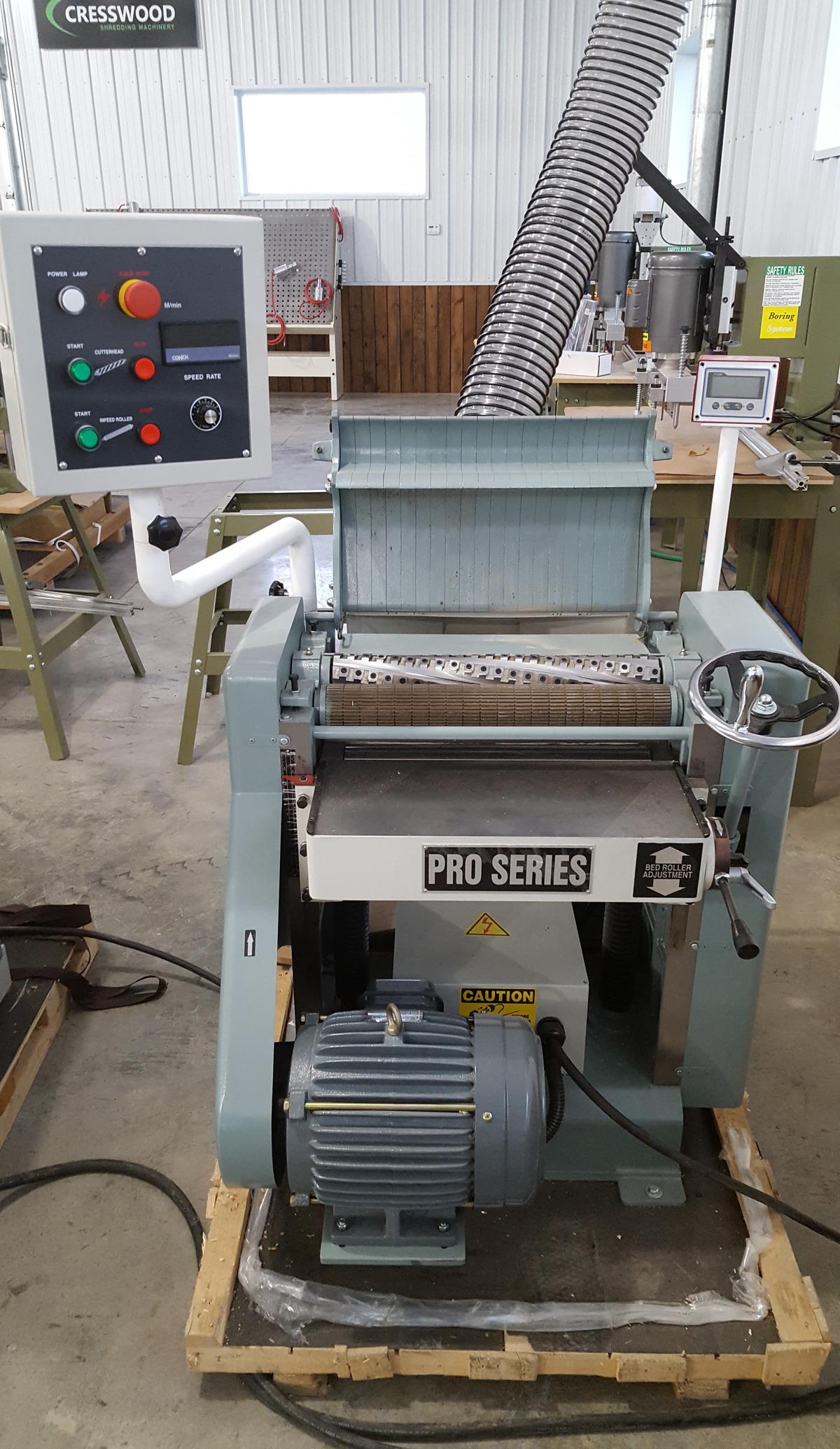 (8056) Stonewood ST-20 Planer 20'' spiral cutter head, like new 230v 3-ph