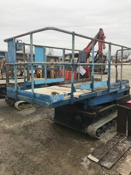 Blue Scissor Lift with tracks, electric