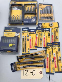 Drill bits and driver assortment. All NEW in original packages, assorted drill bits and drivers