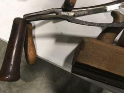 Wooden Plane, and Various Draw Knives