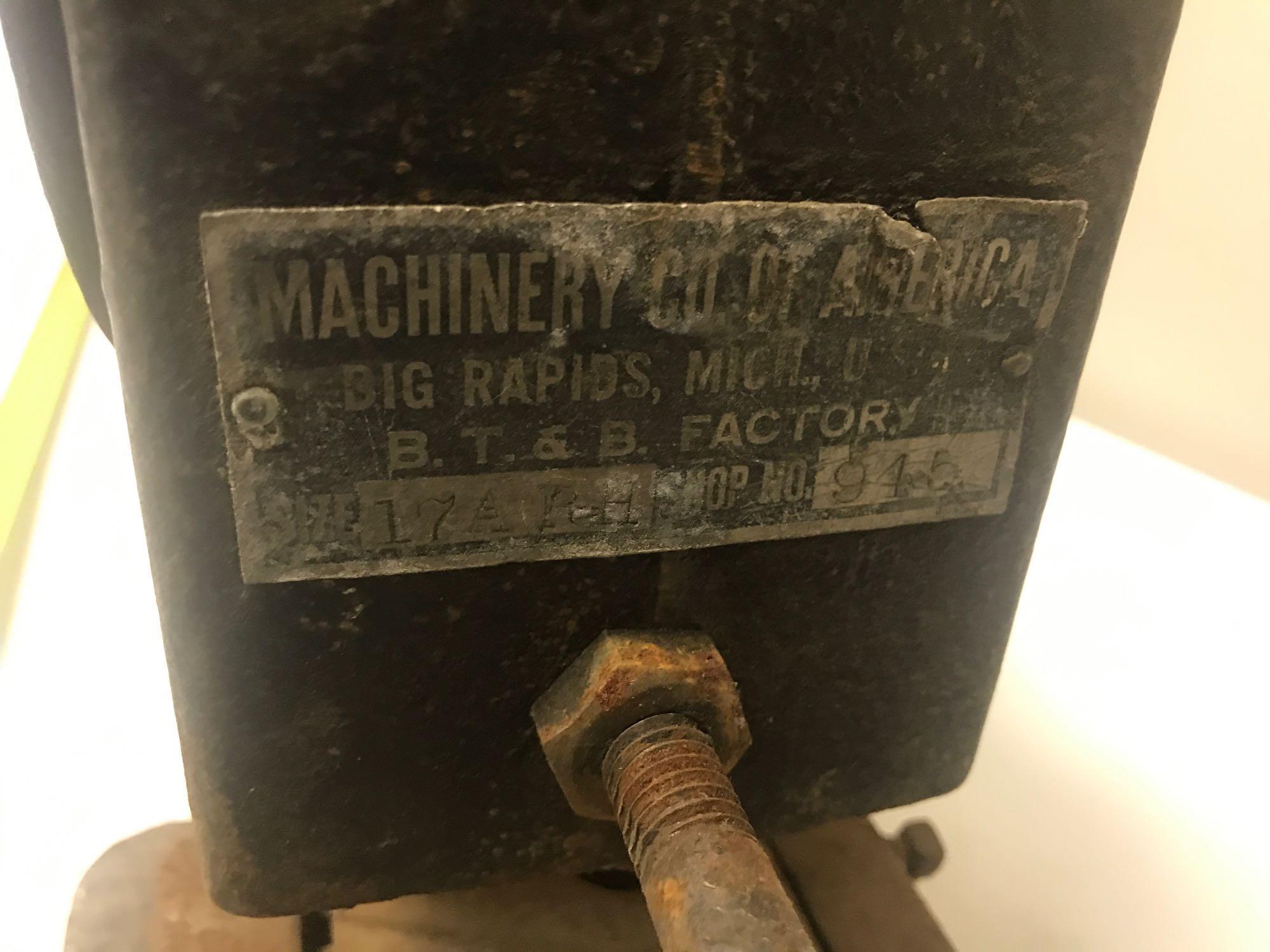 Machine Co. of Michigan Big Rapids MI. Saw Tooth Cutter