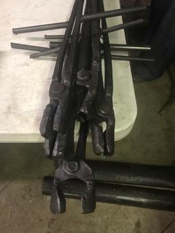 Lot of 5 Blacksmith Tongs, selling times the money, approx 4-5 foot long