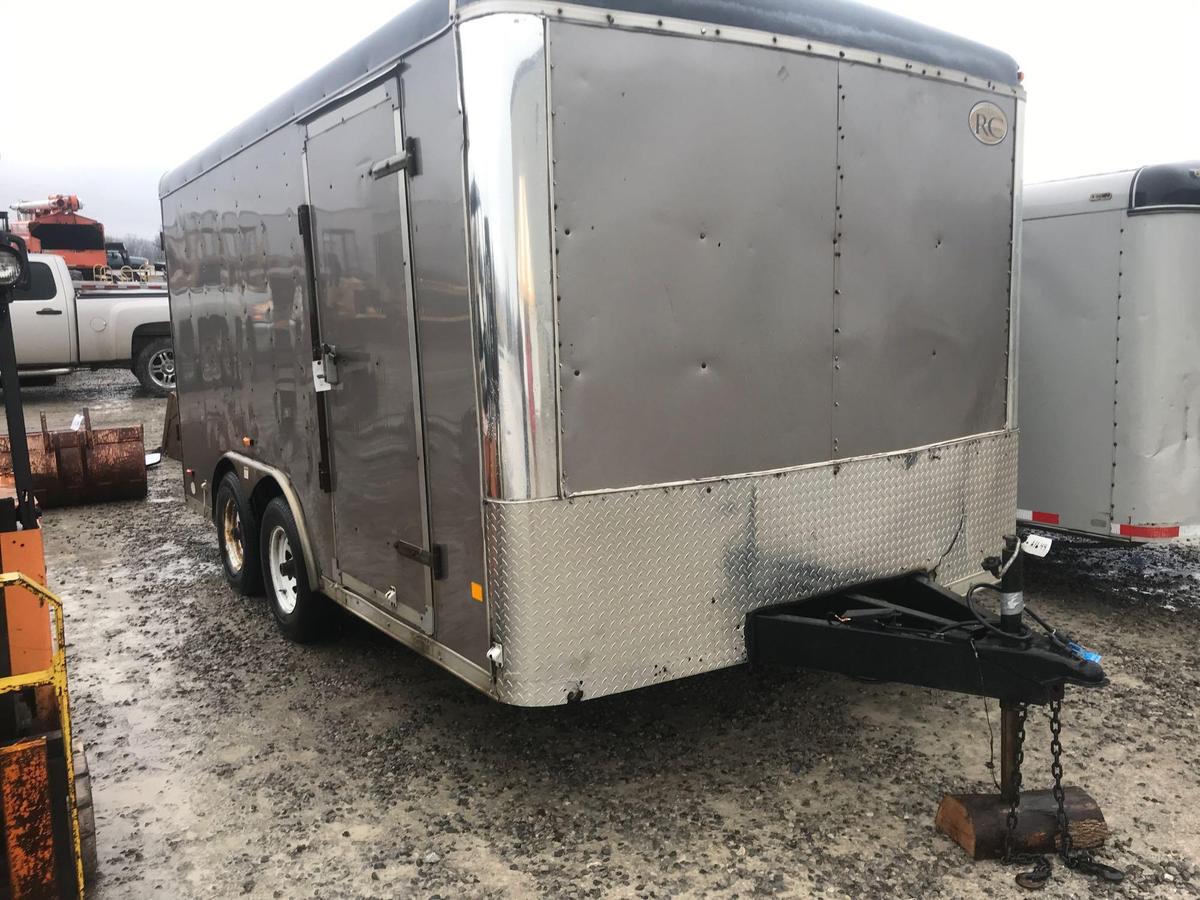 1063- RC Trailers 14 x 8 barn door trailer with man door.