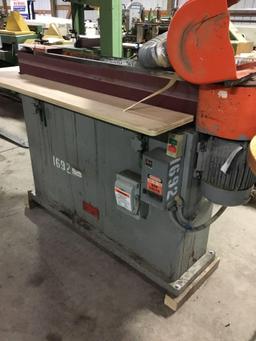 3279- Fletcher Edgesander 4 ft platen. Model FT30, 3 phase, Serial # 69-199