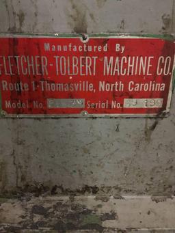 3279- Fletcher Edgesander 4 ft platen. Model FT30, 3 phase, Serial # 69-199