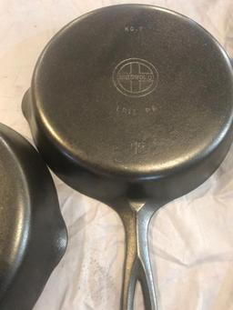 Griswold #7 and #8 Small Block Logo Cast Iron Skillets, selling times the money