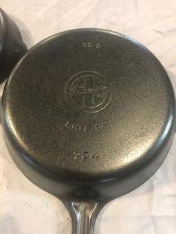 Griswold #3 and #5 Small Block Logo Cast Iron Skillets, selling times the money