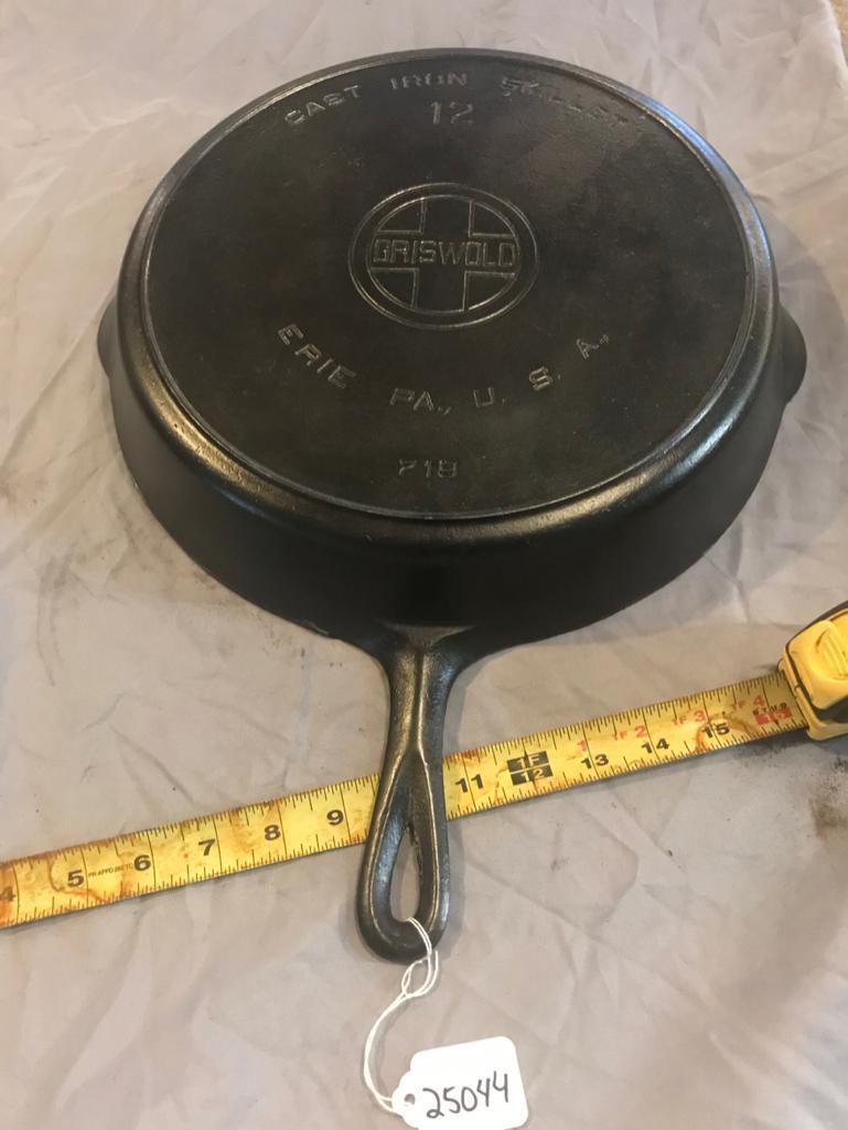 Griswold Big Block Logo Square #12 Cast Iron Skillet