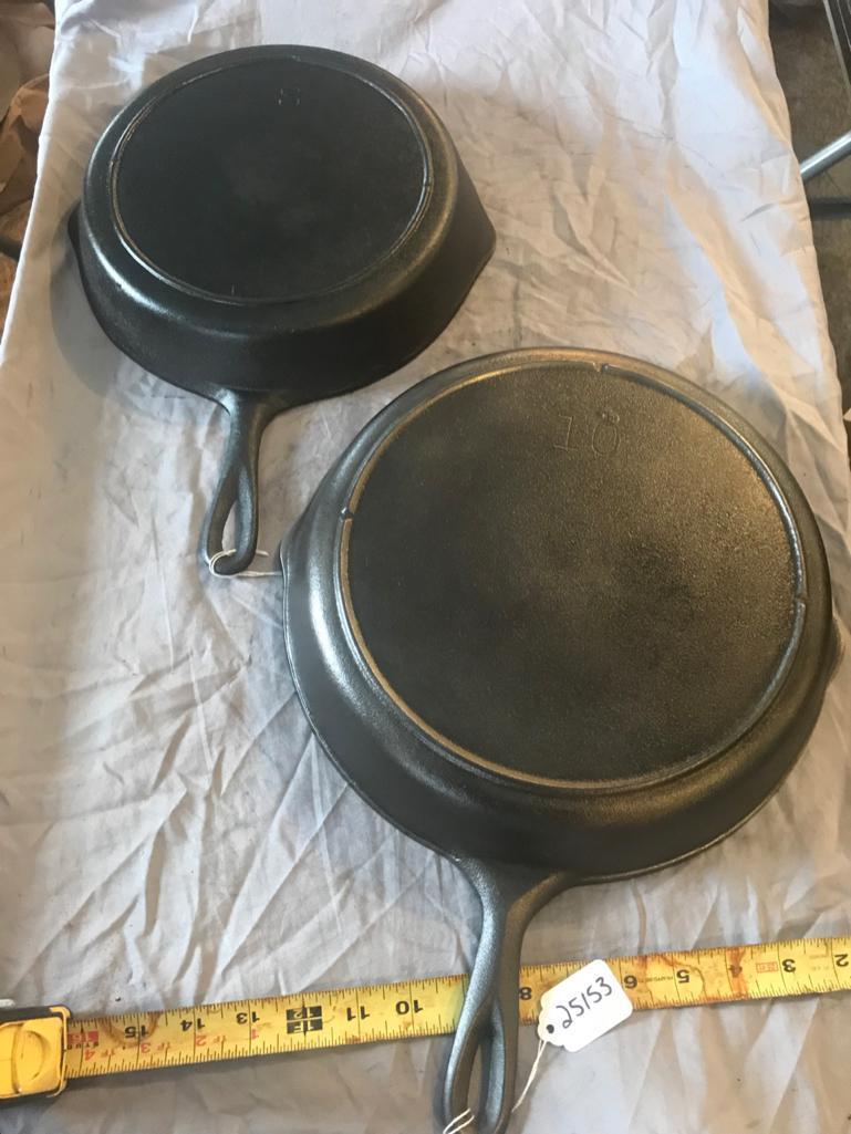 1- #8 and 1- #10 Cast Iron 3 notch Lodge Skillets, selling times the money