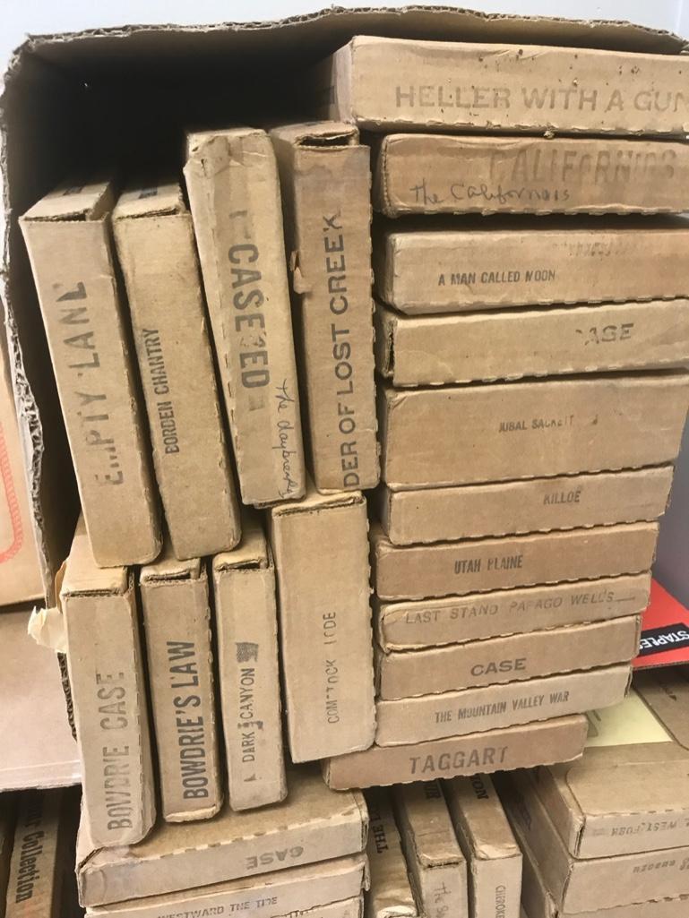 121 Louis Lamour Book Set, all in the mailing boxes as sent from the book club