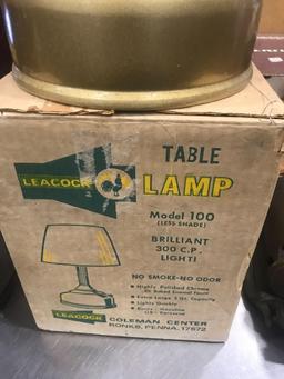 NOS Coleman model 100 table lamp with original invoice.