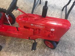 Farmall M Pedal Traktor by Ertl with Custom Model Rotary Harrow, sells times the money