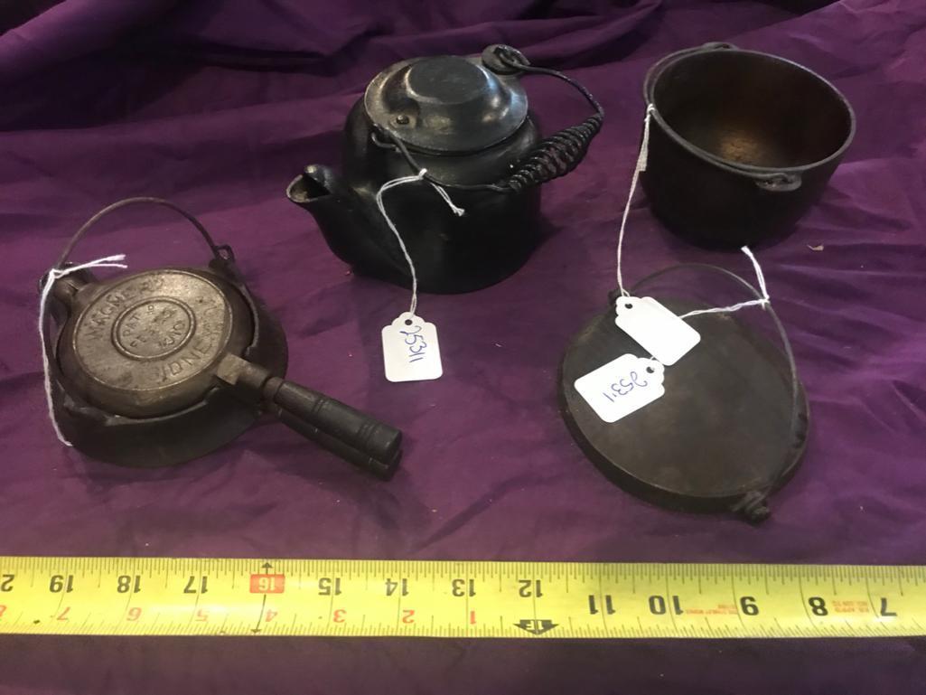 4 Small Cast Iron Pieces, see description for full details, sells times the money