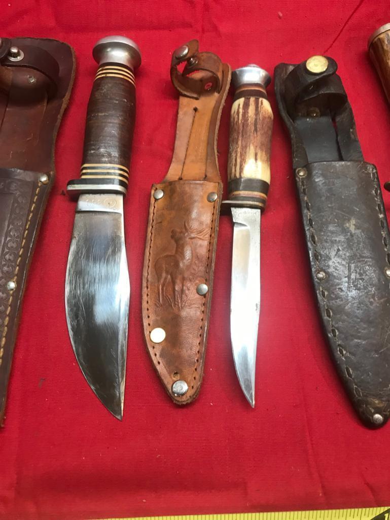 5- German Made Knives with sheaths, all in usable condition, selling times the money