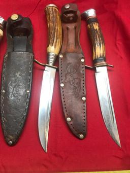 5- German Made Knives with sheaths, all in usable condition, selling times the money