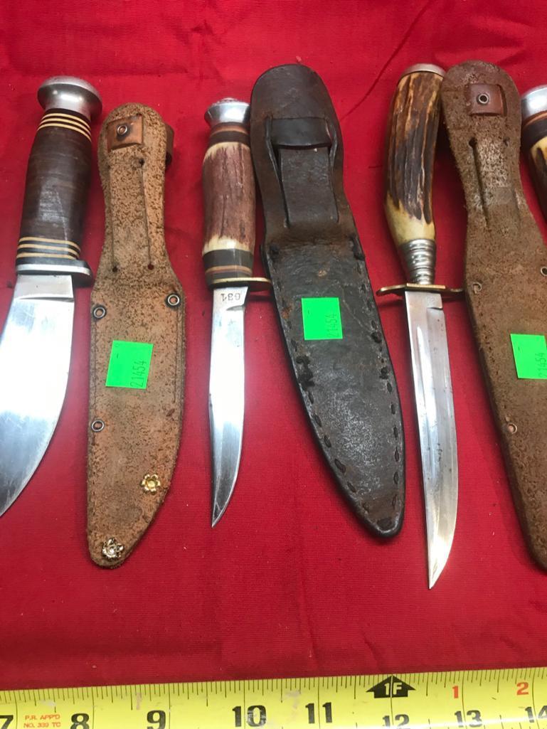 5- German Made Knives with sheaths, all in usable condition, selling times the money