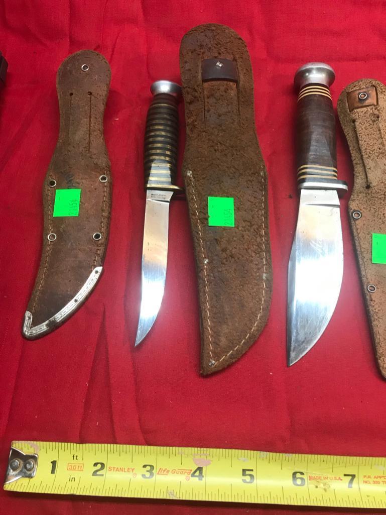 5- German Made Knives with sheaths, all in usable condition, selling times the money