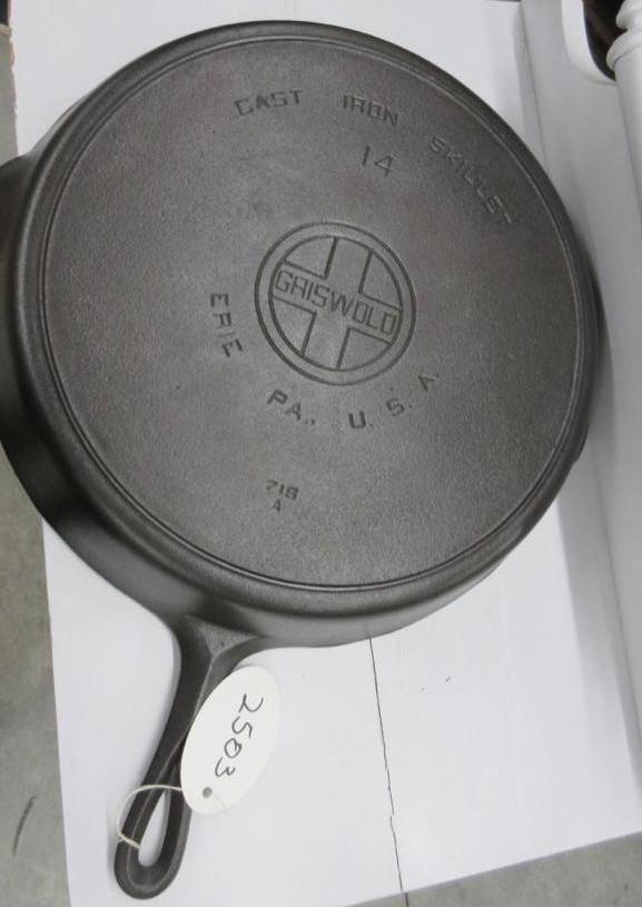 Griswold #14 718A Cast Iron Skillet Large Block logo