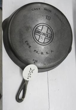 Griswold #10 716A Cast Iron Skillet Large Block logo