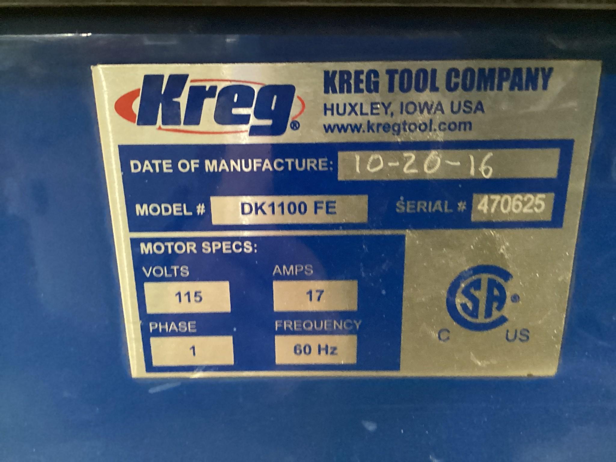 Kreg DK1100 FE Pocket Hole Machine, 115 Volt, In Excellent Working Condition