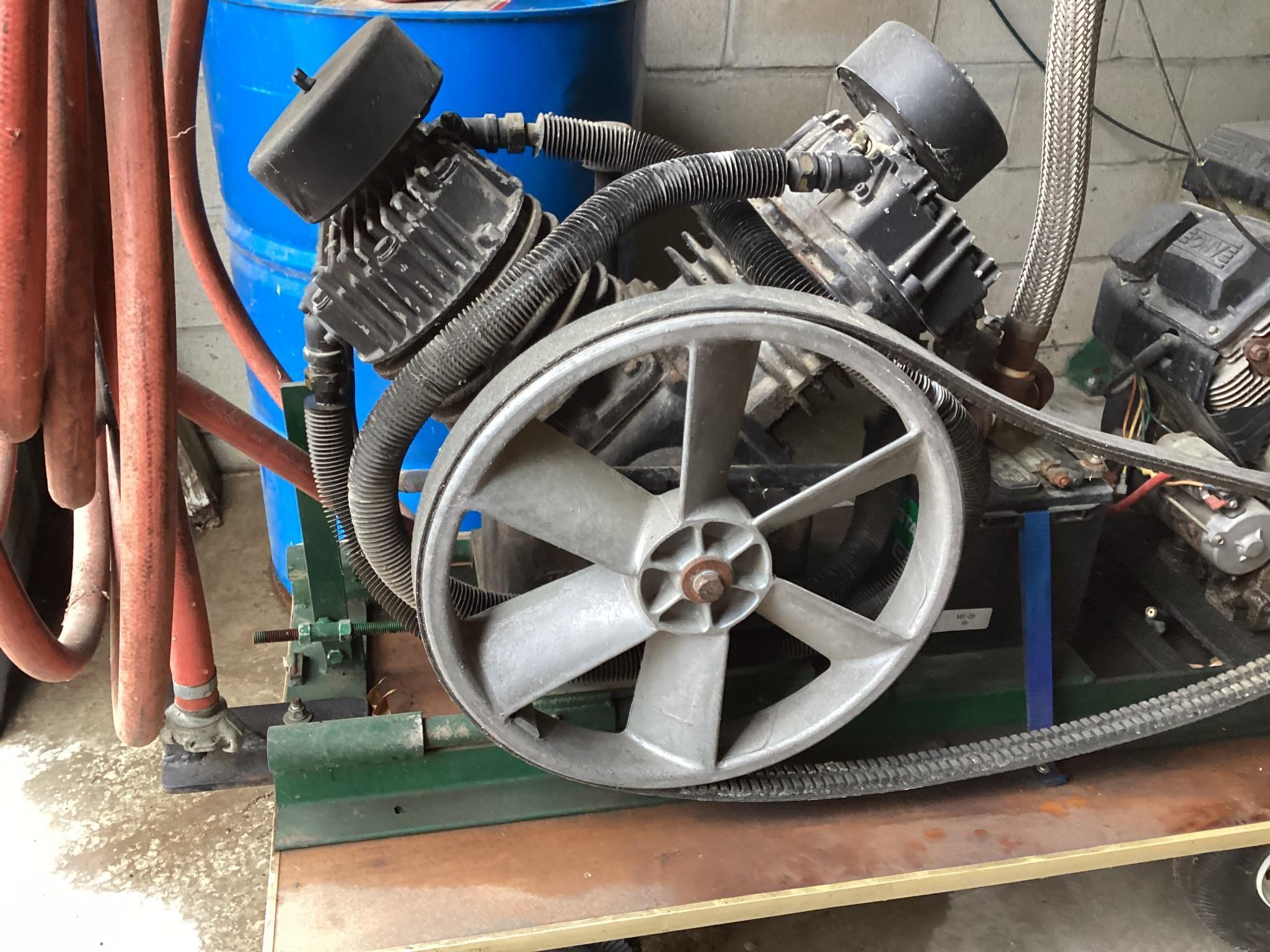 Portable Slide Mounted Air Compressor with Kohler Gas Engine