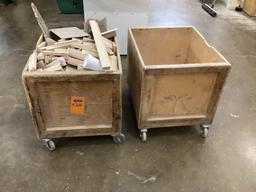 2 Wooden Waste Wood Bins