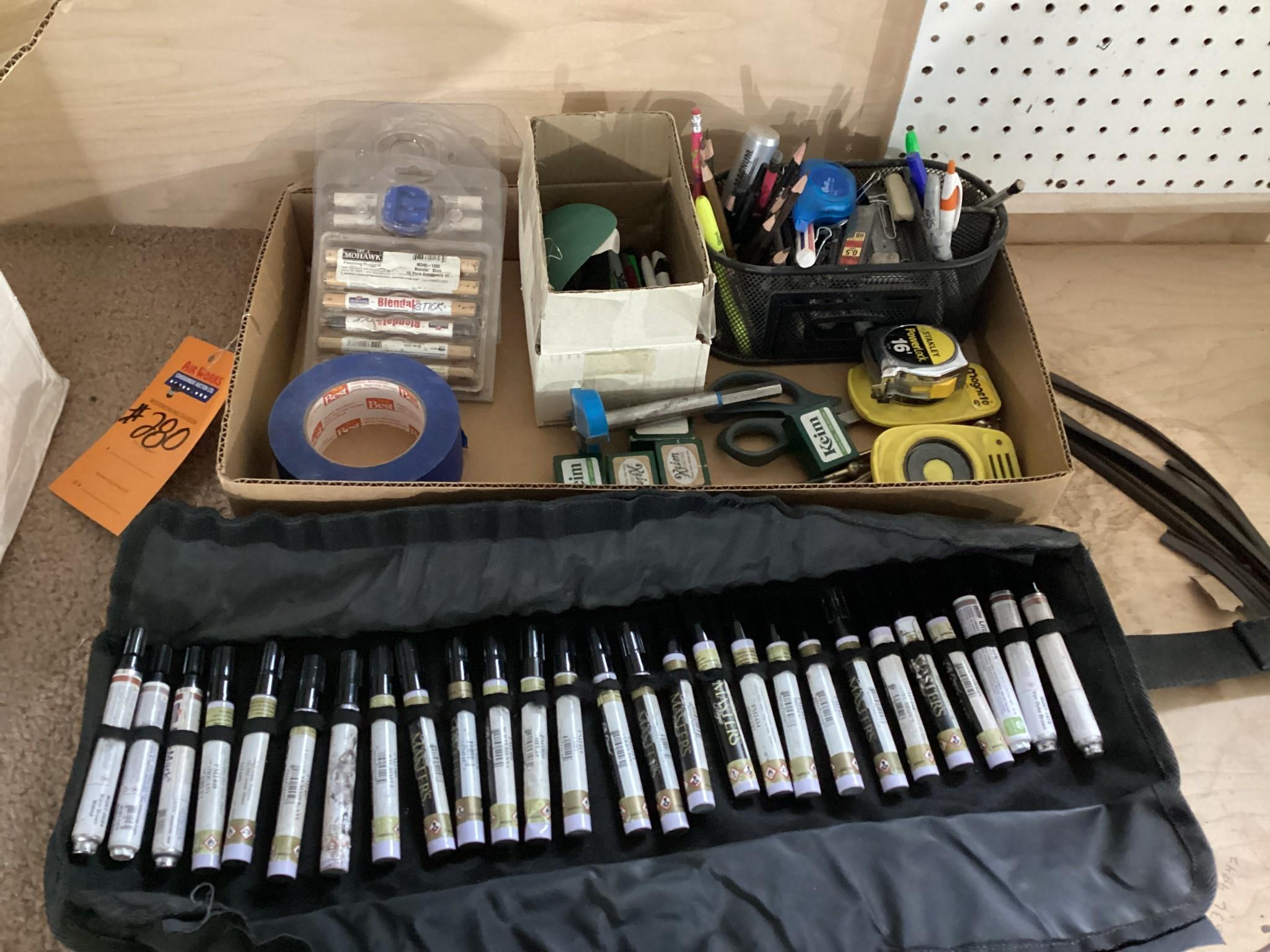 Box Lot, Finish Shop Supplies, Desk Top Organizer, Masters Magic Touch Up Markers
