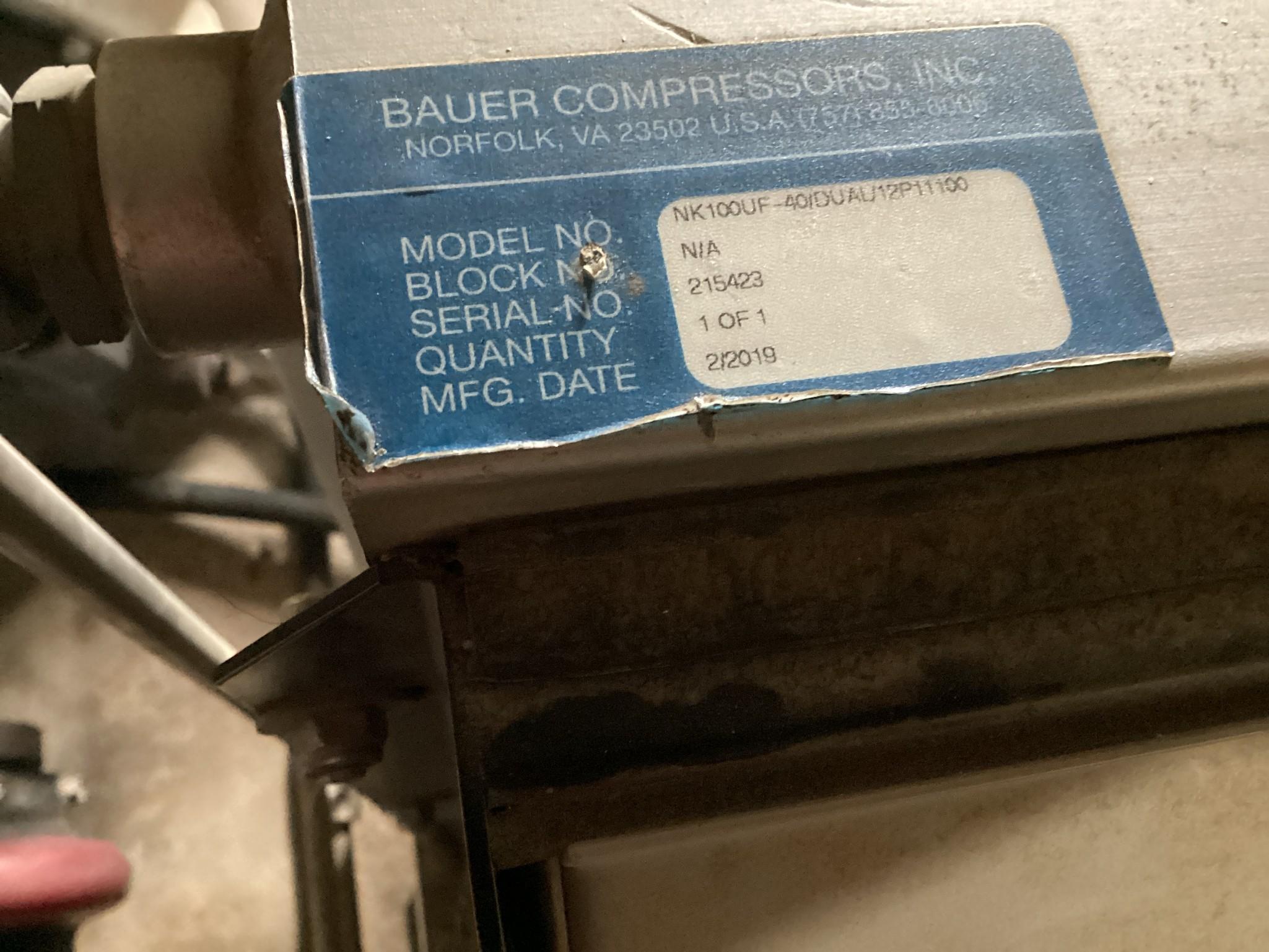 Bauer Rotary Screw Air Compressor. In Excellent Working Condition, Sells Off Site