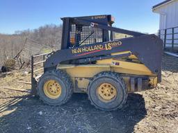 New Holland LS180 Skid Loader with Bucket and Forks, 3551 Hours