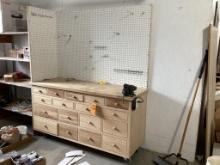 25" X 74" Work Bench With Vise, Dovetail Drawers Extension Slides
