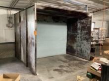 R and S Sheet Metal Spray Booth 123" Wide X 112" Deep x 99" High. Sells Off Site