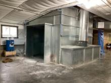R and S Sheet Metal Pass Through Spray Booth. Inside Dimensions Are 170" Long x 144" Wide. Like New.