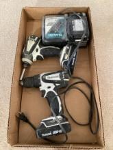 Box Lot, Makita 18 Volt Drill Driver Set with Charger and 3 Batteries