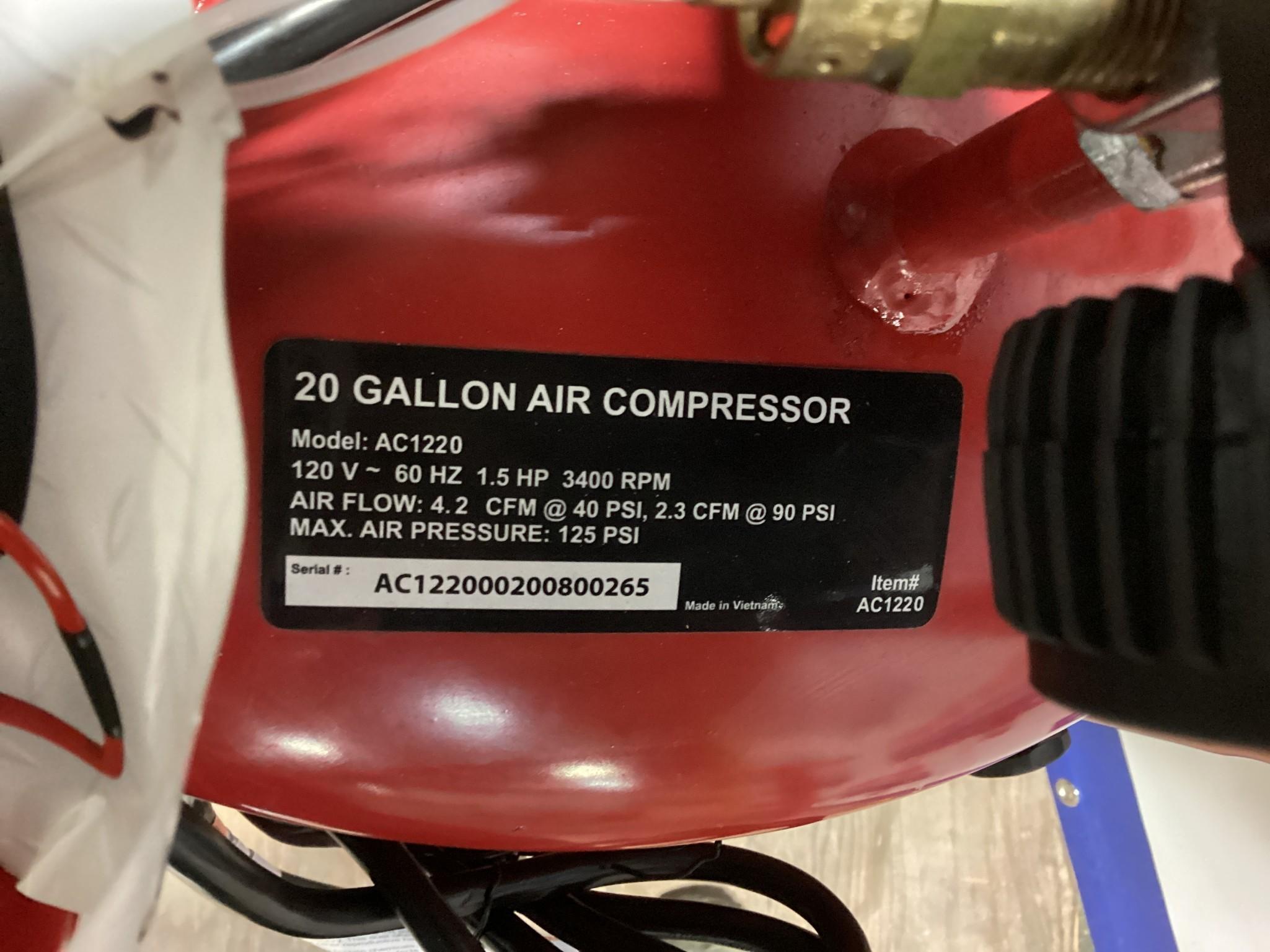 New Unused General Model AC1220 Air Compressor, 20 Gallon Tank